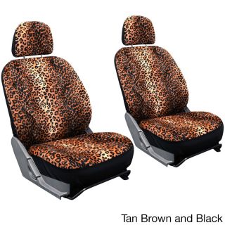 Oxgord Velour Cheetah / Leopard Seat Cover 6 piece Set For Low Back Bucket Front Chairs