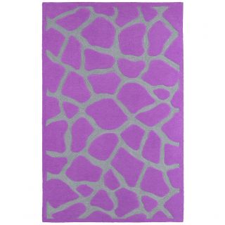 Tufted Animal Print Purple Rug (5 X 79)