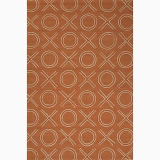 Hand made Orange/ Ivory Polypropylene Durable Rug (2x3)