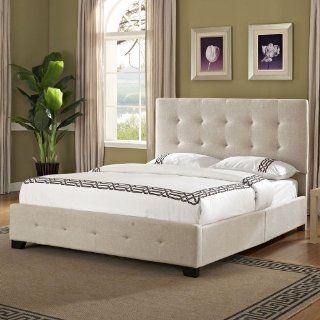 Standard Furniture Madison Square Upholstered Bed In Linen   Queen Home & Kitchen
