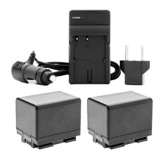 2 Canon BP 727 Equivalent Battery with 1 Charger Kit for VIXIA HF M50, M500, M52, R30, R300, R32  Camcorder Batteries  Camera & Photo