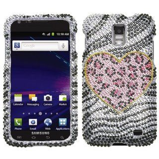 Asmyna SAMI727HPCDM173NP Dazzling Diamond Diamante Case for Samsung Galaxy S2 Skyrocket   1 Pack   Retail Packaging   Playful Leopard Cell Phones & Accessories
