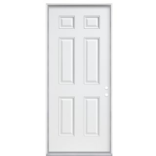 ReliaBilt 6 Panel Prehung Inswing Steel Entry Door (Common 74 in; Actual 33.5 in x 75.5 in)