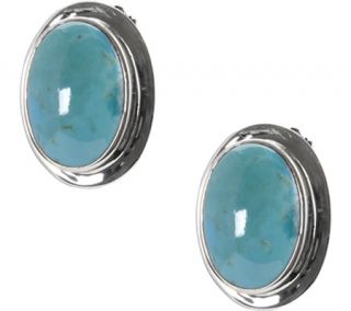 Barse Oval Clip Turquoise Earrings ES5135T