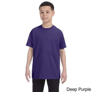 Jerzees Youth 50/50 Heavyweight Blend T shirt Purple Size L (14 16)