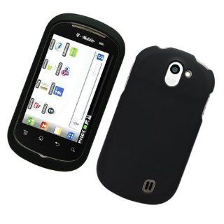 Black Hard Plastic W/ Rubberized Coating Texture Case Cover for Doubleplay LG C729 Cell Phones & Accessories
