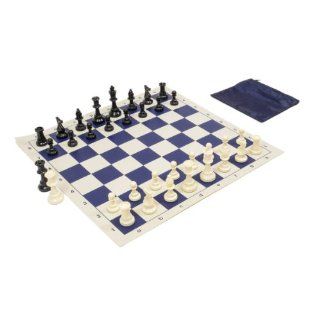 Wholesale Chess Basic Club Chess Set Combo   Navy Blue Chess Board & Bag Toys & Games