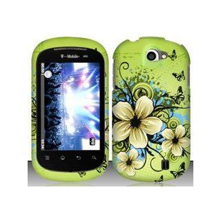 LG Doubleplay C729 (T Mobile) Hawaiian Flowers Design Hard Case Snap On Protector Cover + Free Wrist Band Cell Phones & Accessories