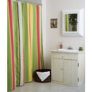 Fresh Lime Stripe Shower Curtain   Yellow Stripe Shower Curtain
