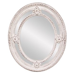 Maxine White Oval Mirror