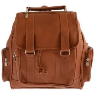 Piel Leather Double Loop Flap over Laptop Backpack 3000 Saddle Leather