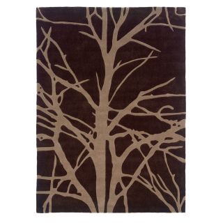Trio Collection Brown/ Beige Tree Silhouette Modern Area Rug (5 X 7)
