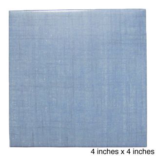 Modern Ceramic Wall Tile Blue Woven Fabric (pack Of 20)