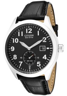 Citizen BV1060 07E  Watches,Mens Eco Drive Black Dial Black Leather, Casual Citizen Eco Drive Watches