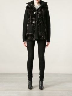 Bark Rabbit Fur Panelled Duffle Jacket   Bonvicini