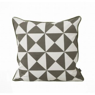 ferm LIVING Large Geometry Organic Cotton Canvas Cushion 73 Color Grey