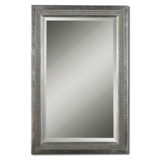 Triple Beaded Silver Leaf Vanity Mirror