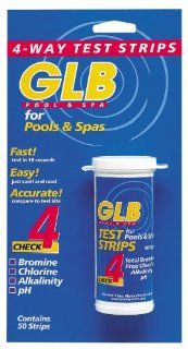GLB Pool & Spa Products 71000 4 Way Water Test Strips, 50 Strips  Swimming Pool Testing Strips  Patio, Lawn & Garden