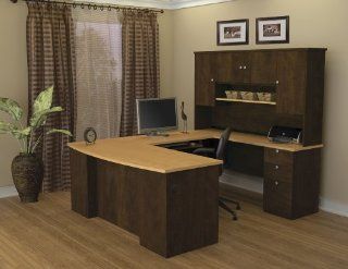 Shop Allure Collection Chocolate & Maple U shaped Desk with Hutch Included at the  Furniture Store