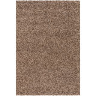 Hand loomed Lagash Chocolate/ Camel Wool Shag Rug (36 X 56)