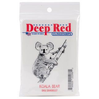 Deep Red Cling Stamp 2 X1.75   Koala Bear