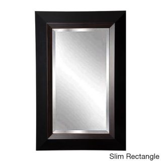 American Made Rayne Black With Brown Grain Lining Wall Mirror
