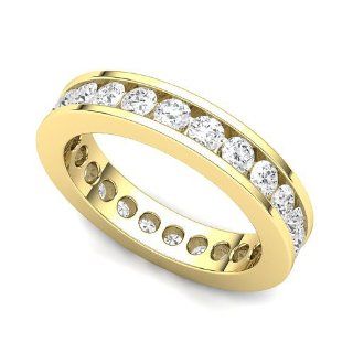 18k Yellow Gold Channel set Diamond Eternity Band Ring (G H/VS, 1 1/2 ct.) Juno Jewelry Jewelry