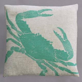 Dermond Peterson Big Crab Pillow BCRABTQ35000 Color Turquoise / Natural