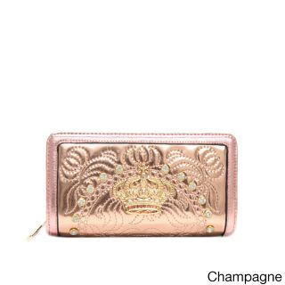 Nicole Lee Nicole Lee Jasmine Crown Hardware Embossed Wallet Beige Size Small