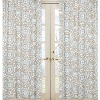 Blue/taupe Hayden 84 Inch Curtainpanels (set Of 2)