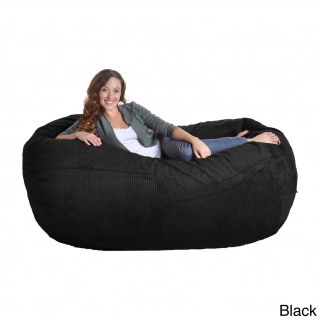 Corduroy Oval Large Microfiber Suede And Foam Bean Bag Chair