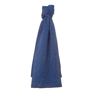 Fendi Blue Wool Zucca Knit Scarf