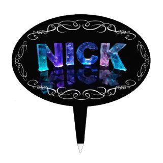 Nick    The Name Nick in 3D Lights (Photograph) Cake Picks