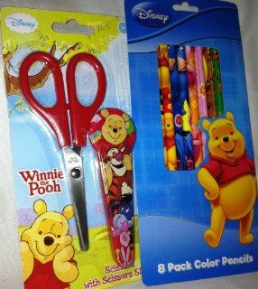 Disney Winnie the Pooh Scissors & Colored Pencils Set 
