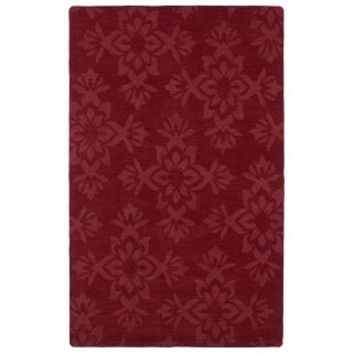 Trends Red Damask Wool Rug (2 X 3)