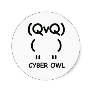 Cyber Owl Symbol Round Sticker