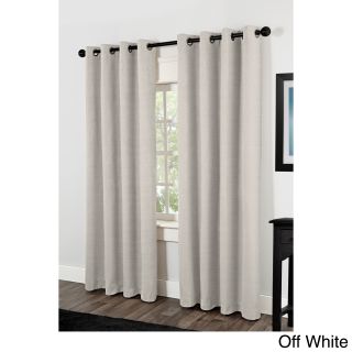Amalgamated Textiles Inc. Raw Silk Thermal Insulated Grommet Top 84 Inch Curtain Panel Pair Off White Size 54 x 84
