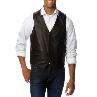 Excelled Mens Big And Tall Leather Vest