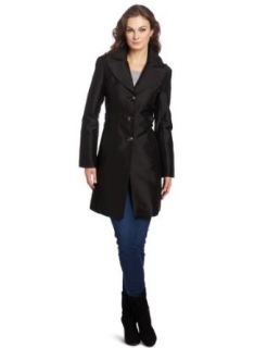 Kenneth Cole New York Women's Cotton Sateen Trench Coat, Black, Small Trenchcoats