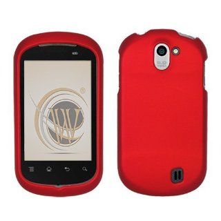 Red Rubberized Protector Case for LG DoublePlay C729 Cell Phones & Accessories