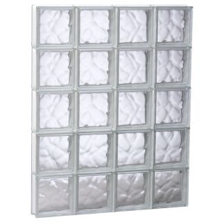 REDI2SET 40 5/8 in x 35 1/4 in Wavy Pattern Series Frameless Replacement Glass Block Window