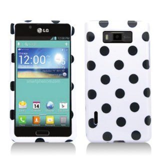 Aimo LGUS730PCPD300 Trendy Polka Dot Hard Snap On Protective Case for LG Splendor/Venice S730   Retail Packaging   Black/White Cell Phones & Accessories