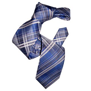 Dmitry Mens Classic Blue Patterned Italian Silk Tie