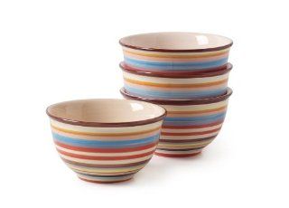 Tabletop Lifestyles 6 Inch Cereal Bowl, Sedona Stripe, Set of 4 Kitchen & Dining