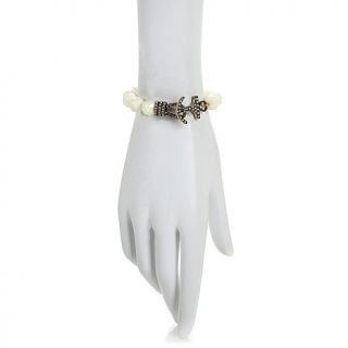 Heidi Daus "Bateau Beauty" Mother of Pearl Crystal AccentedToggle Bracelet
