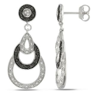 online only 3 8 ct t w enhanced black and white diamond drop earrings