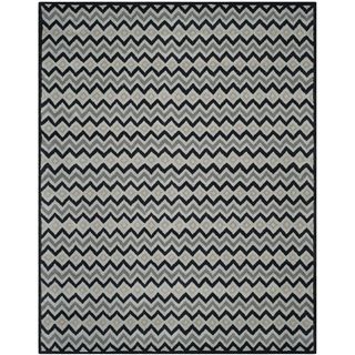 Isaac Mizrahi By Safavieh Black Cravat Grey/ Black Wool Rug (8 X 10)
