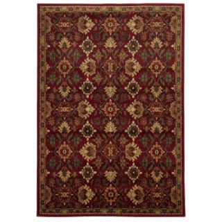 Traditional Floral Red/ Green Rug (53 X 73)