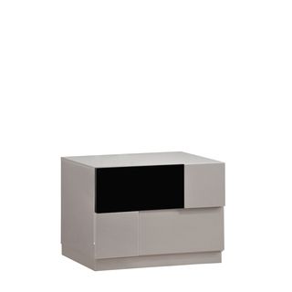 Global Furniture Usa Grey High Gloss And Black Nightstand Grey Size 2 drawer
