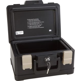 Honeywell Fire/Water Keylock Chest — 0.15 Cu. Ft., 12.2in.W x 9.8in.D x 7.3in.H, Model# 1102  Safes